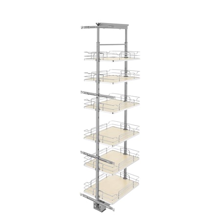 Rev-A-Shelf Steel, Natural, 16 in W, 73.63 in H, 21.72 in L, Light Brown 5373-16-MP